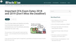 
                            8. Important CFA Exam Dates 2018 and 2019 (Don’t Miss the ...