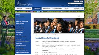 
                            9. Important Dates for Financial Aid - Spelman College