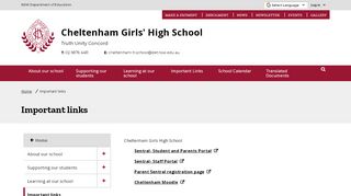 
                            2. Important links - Cheltenham Girls' High School