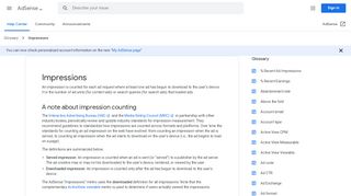 
                            8. Impressions - AdSense Help