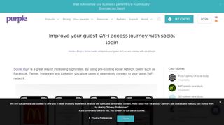 
                            1. Improve your guest WiFi access journey with social login | Purple