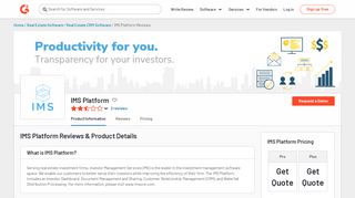 
                            6. IMS Platform Reviews 2019: Details, Pricing, & Features | G2
