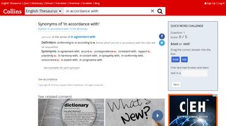 
                            9. In accordance with Synonyms | Collins English Thesaurus