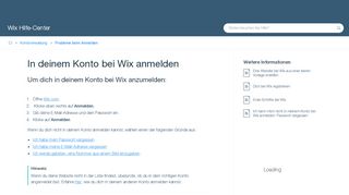 
                            2. In deinem Konto bei Wix anmelden | Support Zentrum | Wix.com