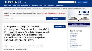 
                            9. In Re James E. Long Construction Company, Inc., Debtor.the Trustees ...