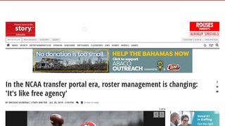 
                            8. In the NCAA transfer portal era, roster management is changing: 'It's ...