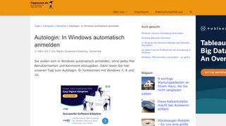 
                            3. In Windows automatisch anmelden mit Autologin - …