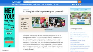 
                            2. In Woogi World Can you see your parents - …