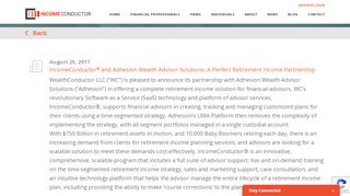 
                            9. IncomeConductor® and Adhesion Wealth Advisor Solutions: A Perfect ...