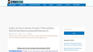 
                            7. Indian Air Force Airmen Group X, Y Recruitment 2019 01 ...