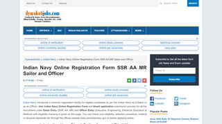 
                            6. Indian Navy Online Registration Form SSR AA MR Sailor and ...