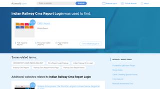 
                            8. Indian Railway Cms Report Login at …