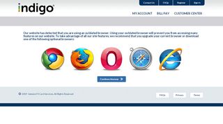 
                            3. Indigo Platinum MasterCard: Browser Upgrade