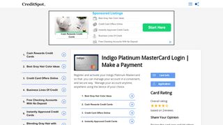 
                            7. Indigo Platinum MasterCard Login | Make a Payment - CreditSpot