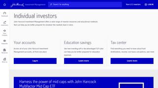 
                            2. Individual investor resources | John Hancock Investment Mgmt