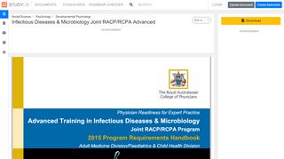 
                            5. Infectious Diseases & Microbiology Joint RACP/RCPA Advanced