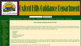 
                            2. Infinite Campus Portal - Oxford Hills Guidance Department