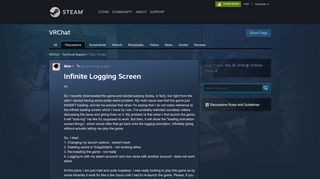 
                            3. Infinite Logging Screen :: VRChat Technical Support - Steam ...