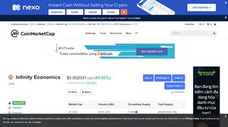 
                            6. Infinity Economics (XIN) price, charts, market cap, and ...