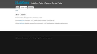 
                            8. Info Center | LabCorp Patient Service Center Portal
