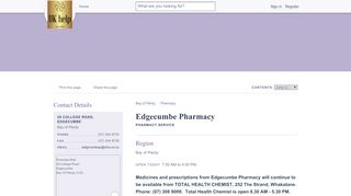 
                            8. Info Portal ukauctionhelp.co.uk • Edgecumbe Pharmacy • Website