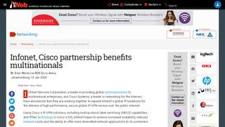 
                            1. Infonet, Cisco partnership benefits multinationals | ITWeb