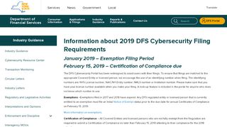 
                            5. Information about 2019 DFS Cybersecurity Filing Requirements