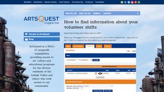 
                            1. Information about volunteer shifts — ArtsQuest