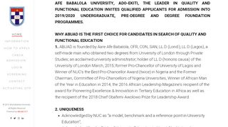 
                            5. Information - Afe Babalola University Admission Portal