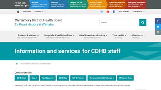 
                            8. Information and services for CDHB staff | Canterbury DHB