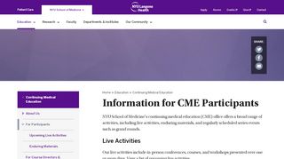 
                            7. Information for CME Participants | NYU School of …