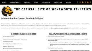 
                            9. Information for Current Student-Athletes - Wentworth