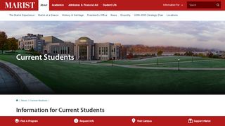 
                            7. Information For | Current Students - Marist College