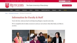 
                            6. Information for Faculty & Staff | Rutgers University