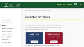 
                            4. Information for Parents | Southern Adventist University