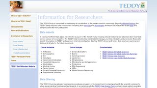 
                            2. Information for Researchers - TEDDY Study