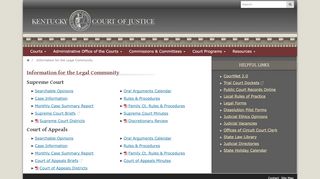 
                            4. Information for the Legal Community - Kentucky Court of Justice