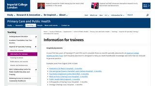 
                            9. Information for trainees | Faculty of Medicine | Imperial College London