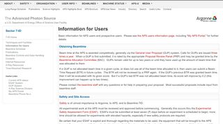 
                            3. Information for Users - The Advanced Photon Source - Argonne ...