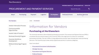 
                            8. Information for Vendors: Procurement and Payment Services ...