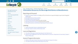 
                            8. Information Resources for Beverage Distributors ... - CalRecycle