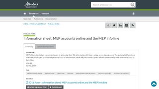 
                            5. Information sheet. MEP accounts online and the …