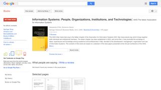 
                            8. Information Systems: People, Organizations, Institutions, and ...