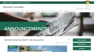 
                            5. Information Technology - Get tech help from AskIT with new portal - UAB