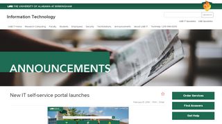 
                            2. Information Technology - New IT self-service portal launches - UAB
