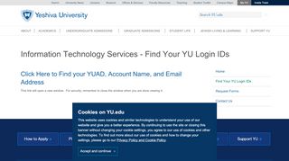 
                            3. Information Technology Services - Find Your YU Login IDs | Yeshiva ...