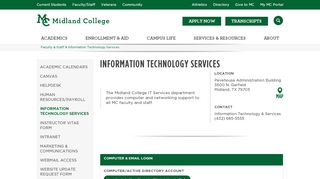 
                            9. Information Technology Services - Midland College