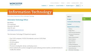 
                            8. Information Technology – Worcester Public Schools, Massachusetts