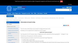 
                            5. Information to travel to Italy - Consolato Generale - Londra