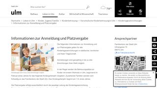 
                            4. Informationen zur Anmeldung und Platzvergabe - Stadt Ulm